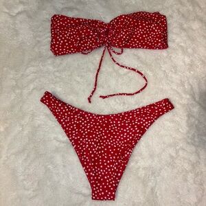 Red & white polka dot bikini
